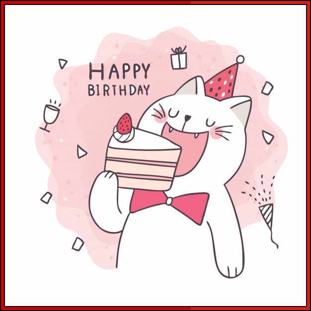 happy birthday cat image

