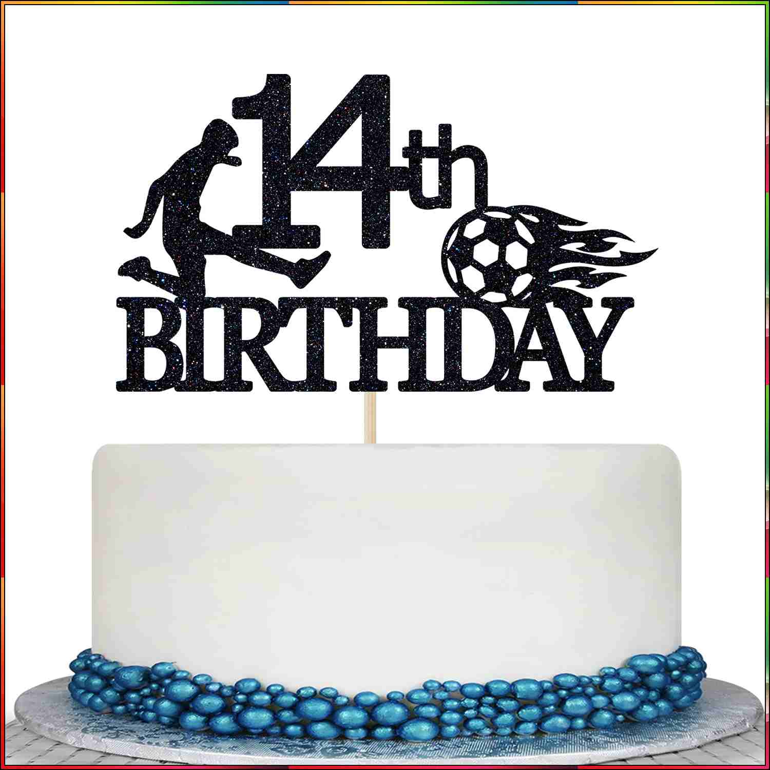 elegant happy 14th birthday cake images 
