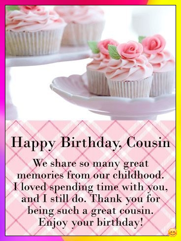 happy birthday cousin images for her	
